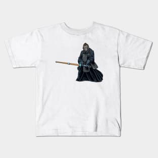 Cartoon ape doing Kendo Kids T-Shirt